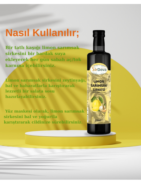 SirDeva Limon Sarımsak Sirke 500 ml.